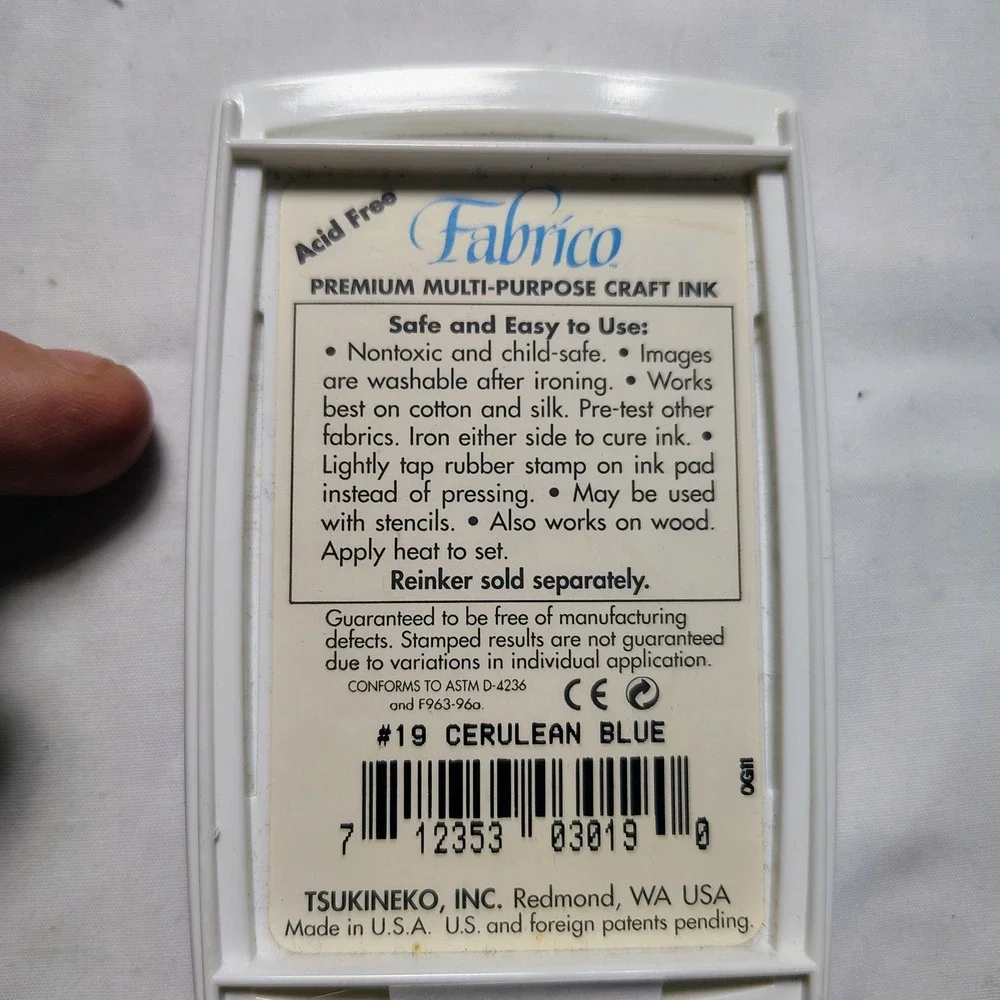 Fabrico Premium Multi Purpose‎ Craft Ink #19 Cerulean Blue Acid Free Tsukineko
